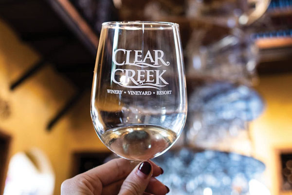 Clear Creek Vineyard wine glass